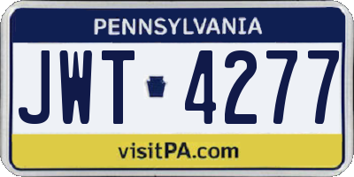 PA license plate JWT4277