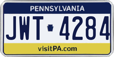 PA license plate JWT4284