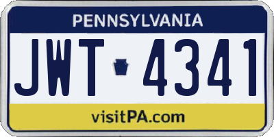 PA license plate JWT4341