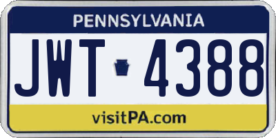 PA license plate JWT4388
