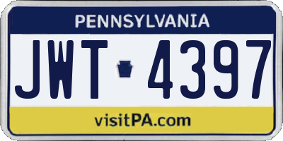 PA license plate JWT4397
