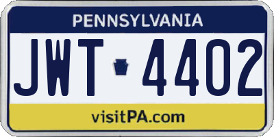 PA license plate JWT4402