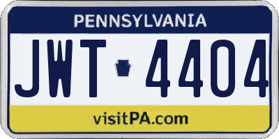 PA license plate JWT4404