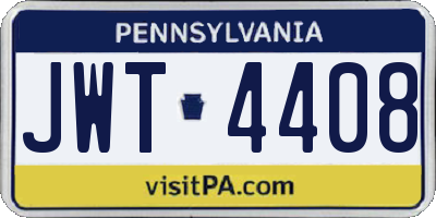 PA license plate JWT4408