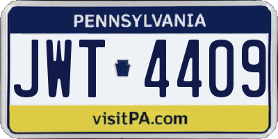 PA license plate JWT4409