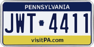 PA license plate JWT4411