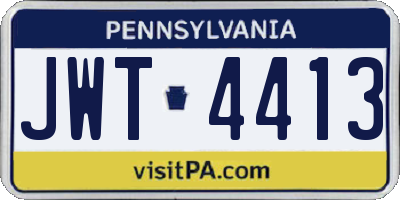PA license plate JWT4413