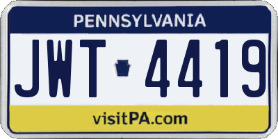 PA license plate JWT4419