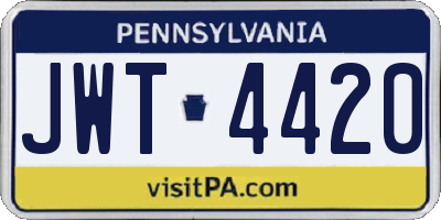 PA license plate JWT4420
