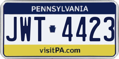 PA license plate JWT4423