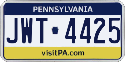 PA license plate JWT4425