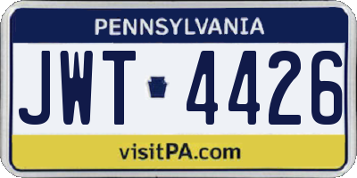 PA license plate JWT4426