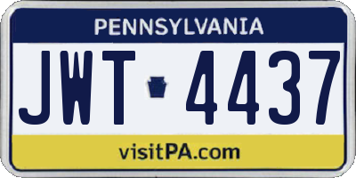 PA license plate JWT4437