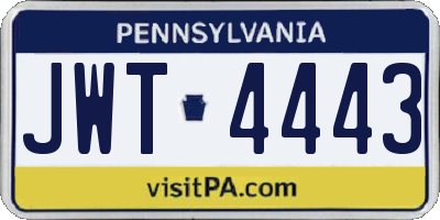 PA license plate JWT4443