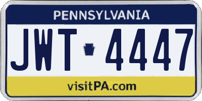 PA license plate JWT4447