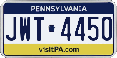 PA license plate JWT4450