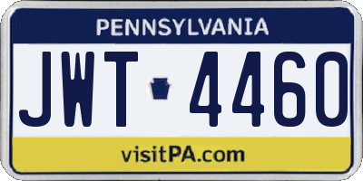 PA license plate JWT4460