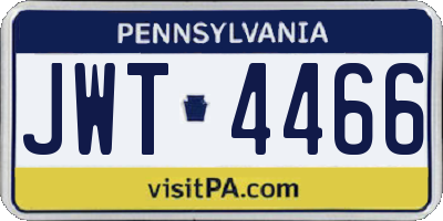 PA license plate JWT4466