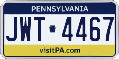 PA license plate JWT4467