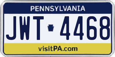 PA license plate JWT4468