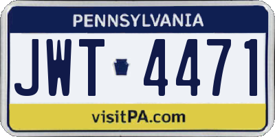 PA license plate JWT4471