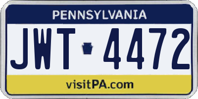 PA license plate JWT4472