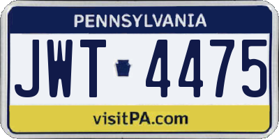 PA license plate JWT4475
