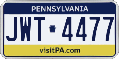PA license plate JWT4477