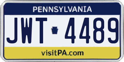 PA license plate JWT4489