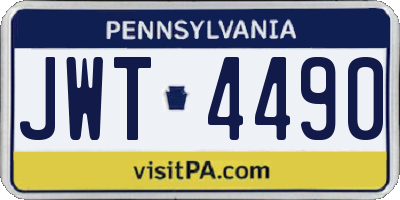 PA license plate JWT4490