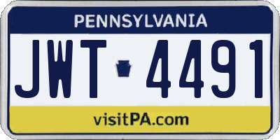 PA license plate JWT4491