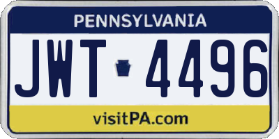PA license plate JWT4496
