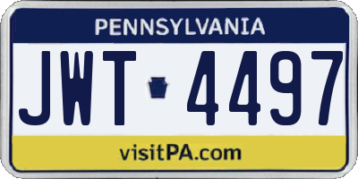 PA license plate JWT4497