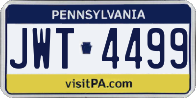 PA license plate JWT4499