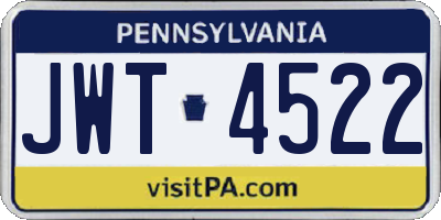 PA license plate JWT4522