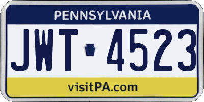 PA license plate JWT4523