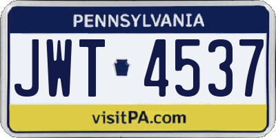 PA license plate JWT4537