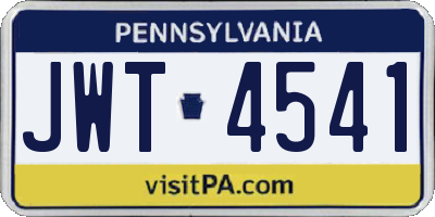 PA license plate JWT4541
