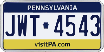 PA license plate JWT4543