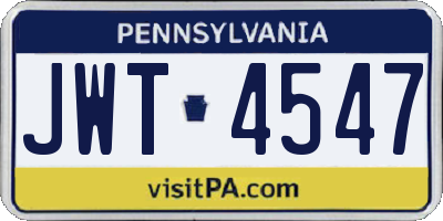 PA license plate JWT4547