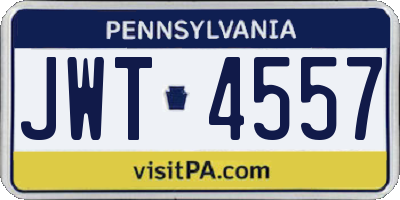 PA license plate JWT4557