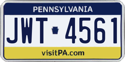 PA license plate JWT4561