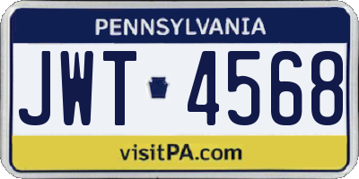 PA license plate JWT4568