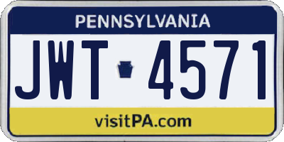 PA license plate JWT4571