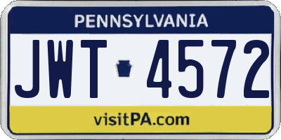 PA license plate JWT4572