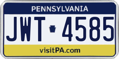 PA license plate JWT4585