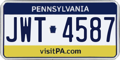PA license plate JWT4587