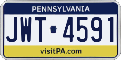 PA license plate JWT4591