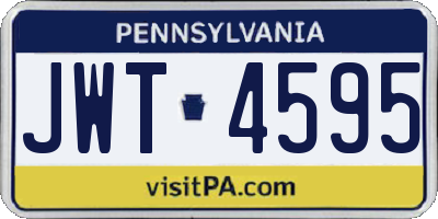 PA license plate JWT4595
