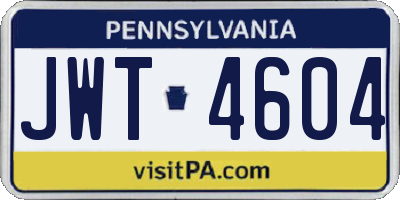 PA license plate JWT4604